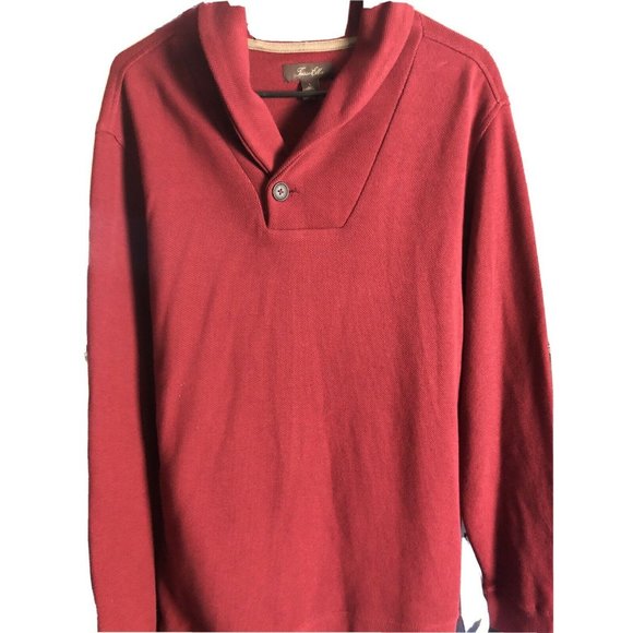 Tasso Elba Men'S Red Long-Sleeve Cardigan Shawl - Picture 1 of 4
